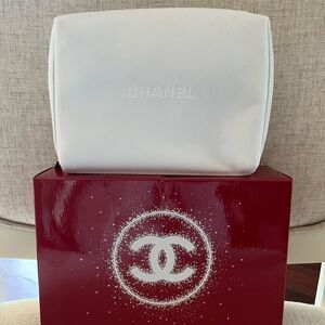 Chanel White Cosmetic Pouch